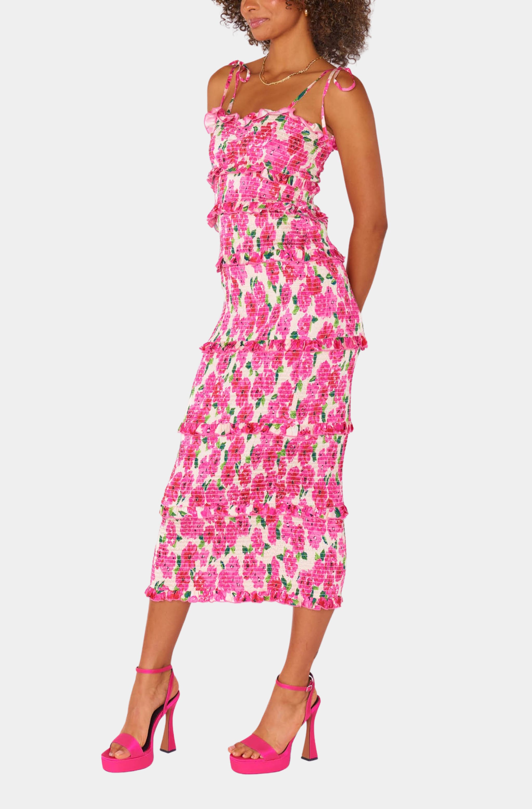 Image of Stella Smocked Midi Dress