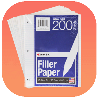 Stacks of 200-ct. college rule paper