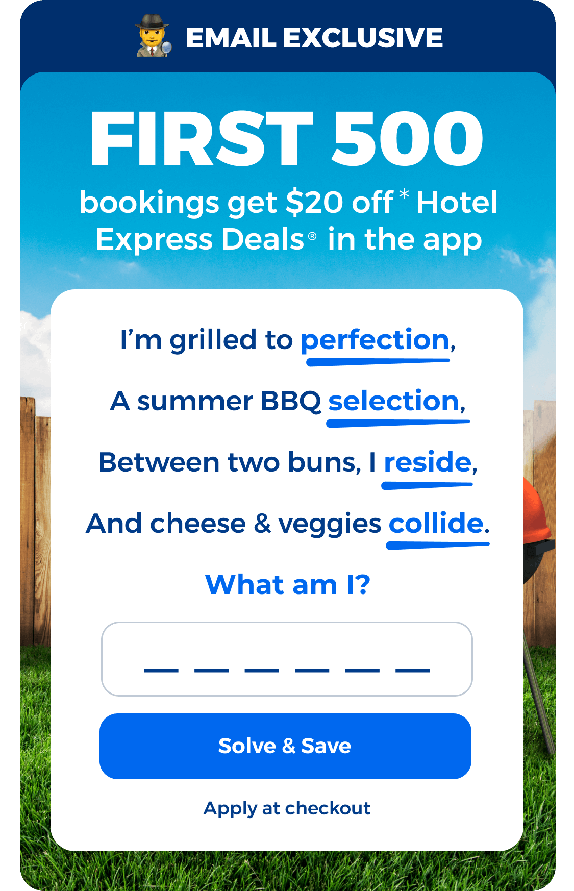 First 500 bookings save $20 on Hotel Express Deals in the app