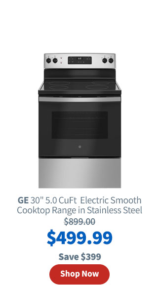 GE 30 inches 5.0 Cu. Ft Free-standing Electric Radiant Smooth Cooktop Range - Stainless Steel/Black