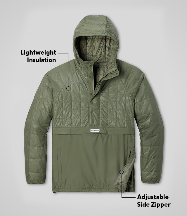 Lightweight Insulation. Adjustable Side Zipper.