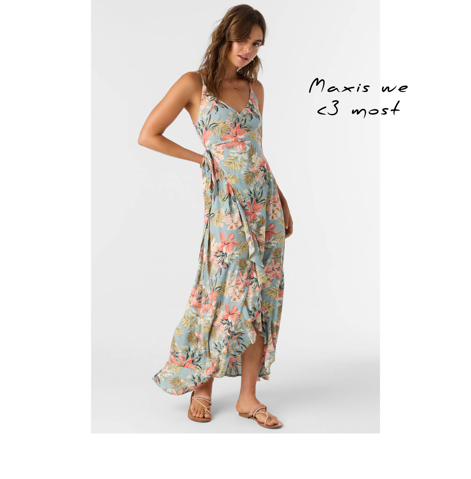 VIOLA PUNTA TROPICAL WRAP MAXI DRESS