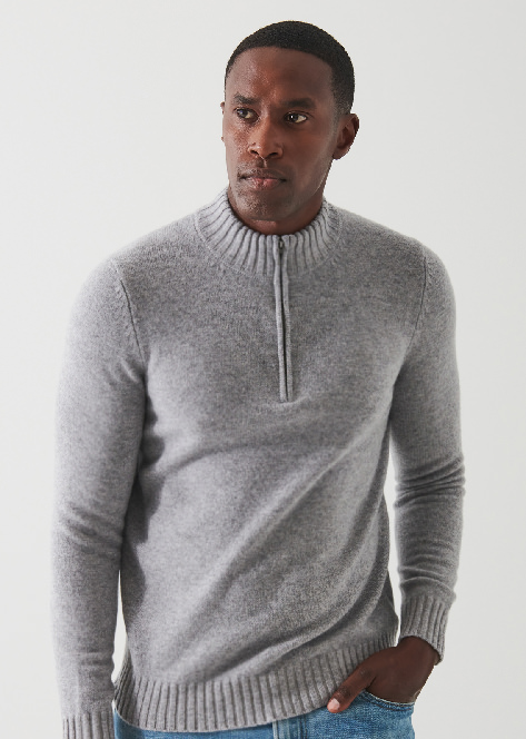 MERINO QUARTER ZIP SWEATER