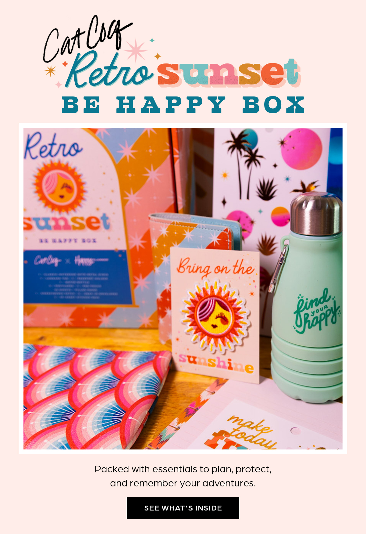 Cat Coq Retro Sunset Be Happy Box