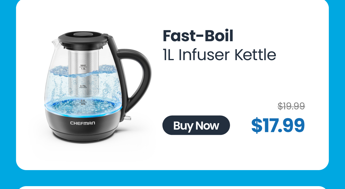 Chefman Fast-Boil 1L Infuser Kettle