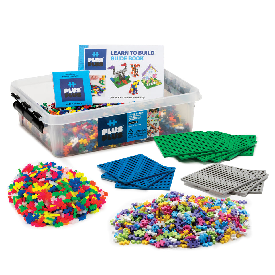 Image of Mixed Colors Tub - 3600 pc w/ 12 Baseplates