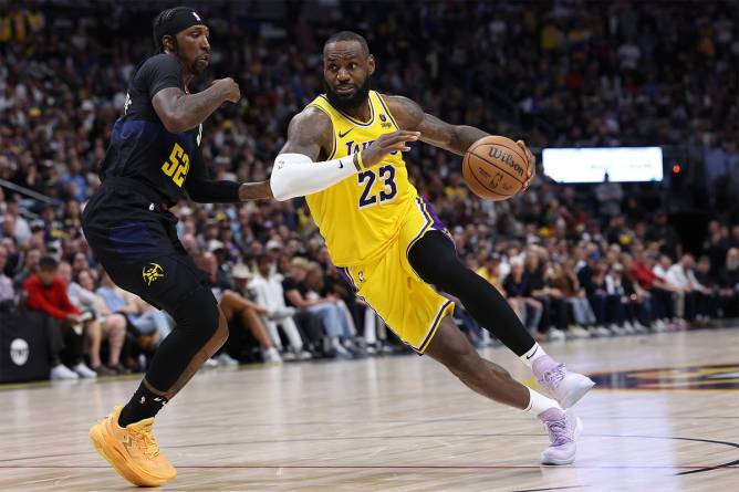 Los Angeles Lakers star LeBron James in an NBA game