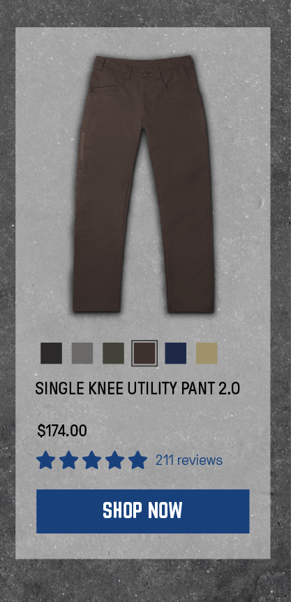 Single Knee Utility Pant 2.0 in Dermitasse Brown