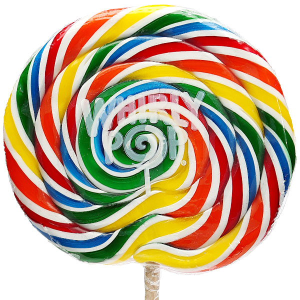 125144 - Whirly Pop 10-Ounce Swirl Suckers - Rainbow: 18-Piece Case