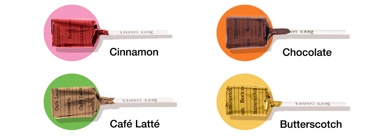 Cinnamon, Chocolate, Café Latté, Butterscotch