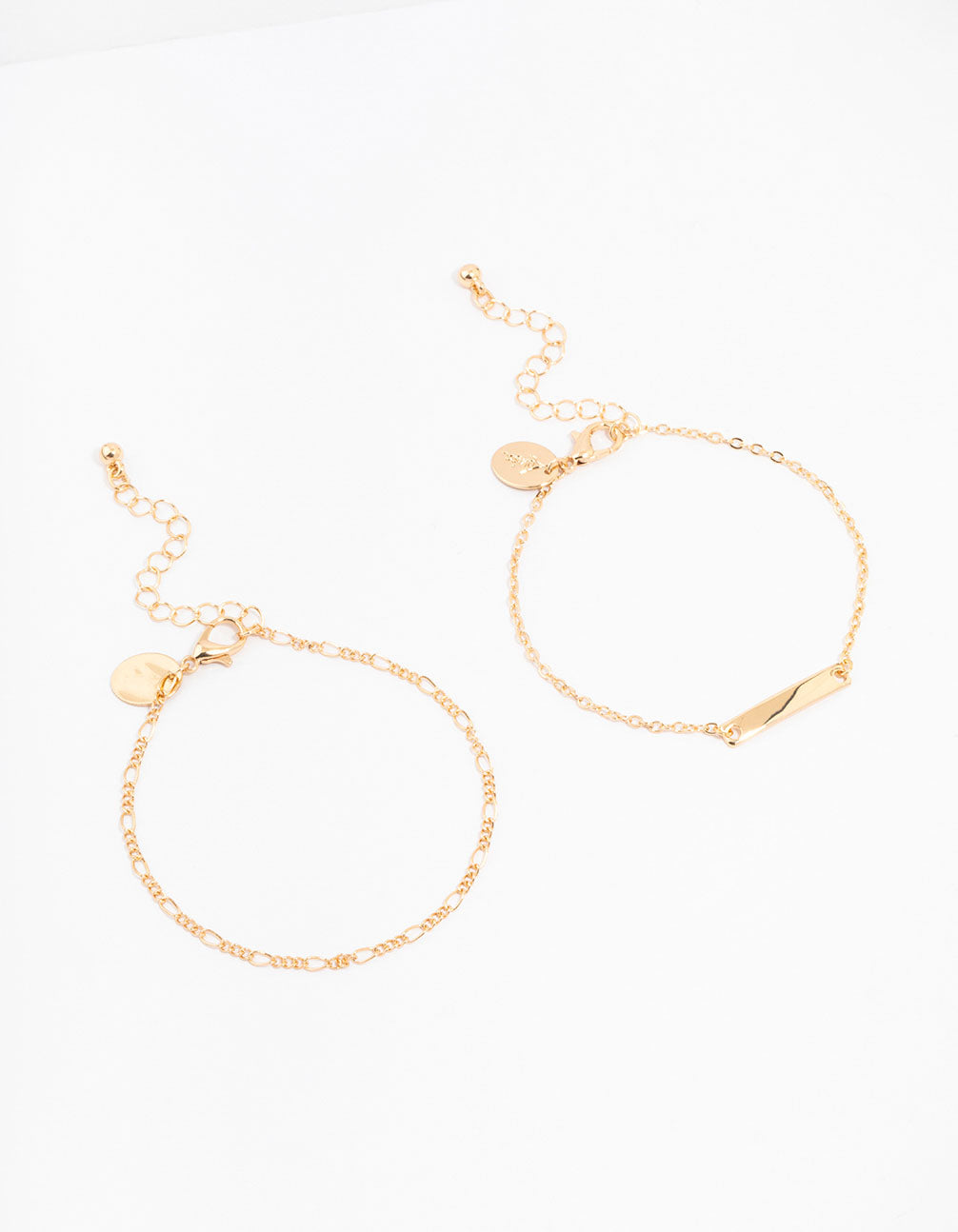 Image of Gold Figaro & Bar Bracelets 2-Pack