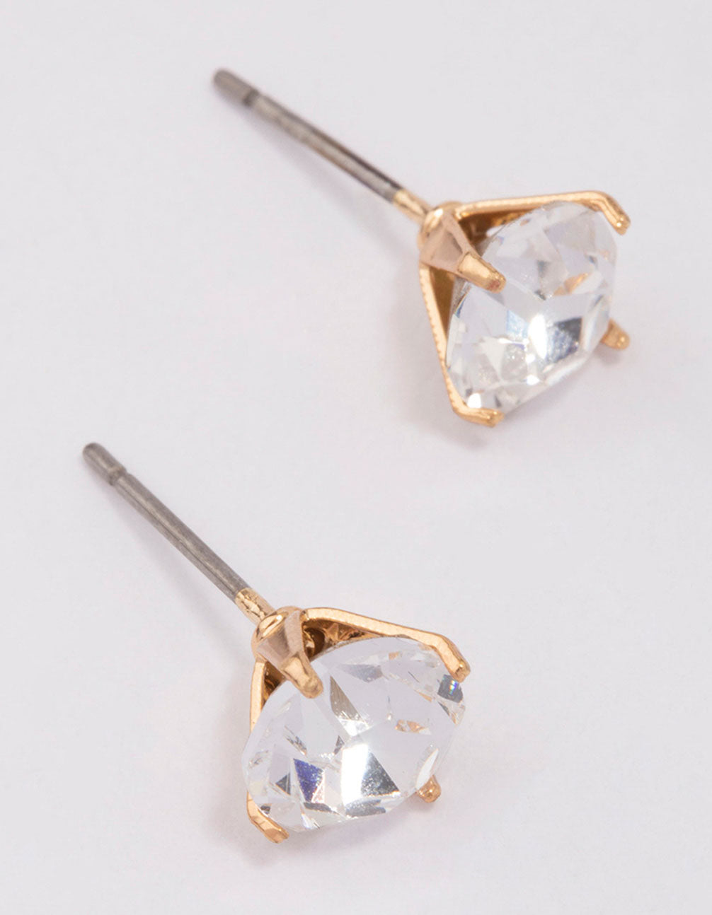 Image of Gold Crystal Stud Earrings 7mm