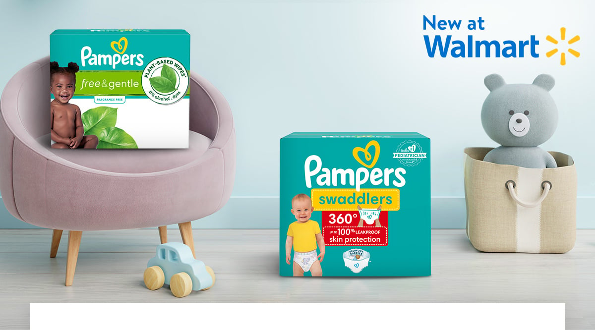 New at Walmart - Swaddlers 360° diapers and Free & Gentle wipes