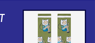 Adventure Time Finn Sitting Allover Print Crew Socks