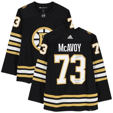 Charlie McAvoy  Autographed Black adidas Authentic Jersey with 100th Anniversary Patch and "Centennial Season" Inscription - Limited Edition of 24