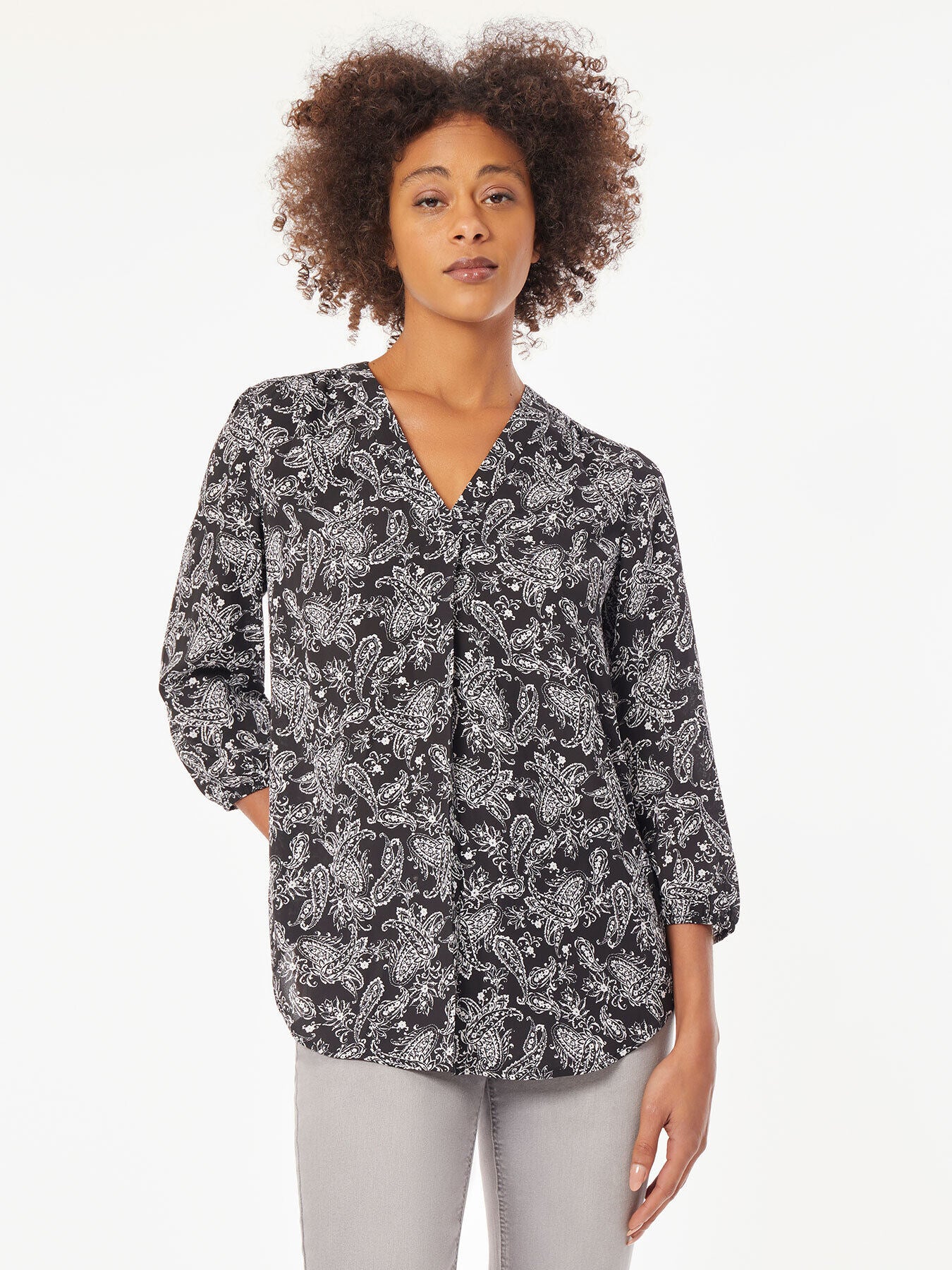 Image of Chiffon V-Neck Kelly Blouse