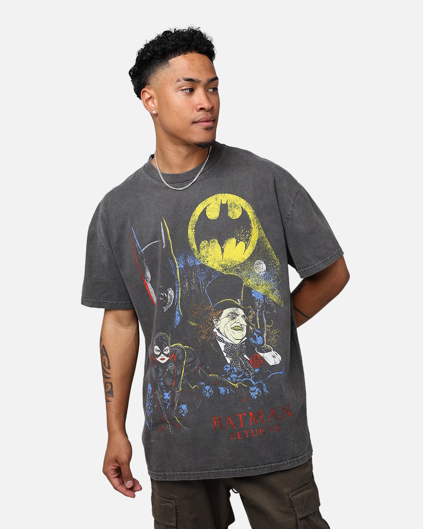 Image of American Thrift X DC '92 Batman Heavyweight Vintage T-Shirt Washed Black