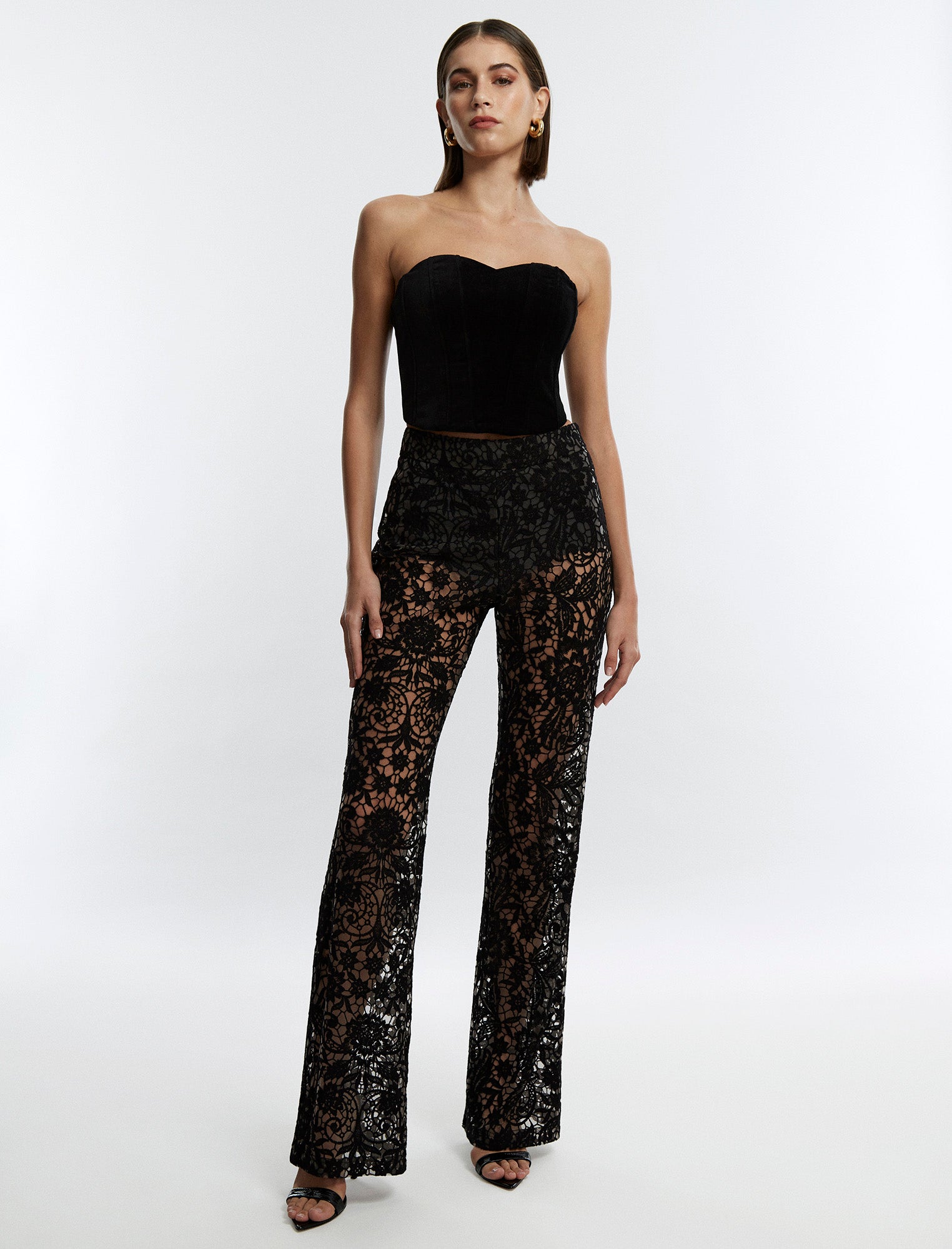 Image of Printed Lace Trouser