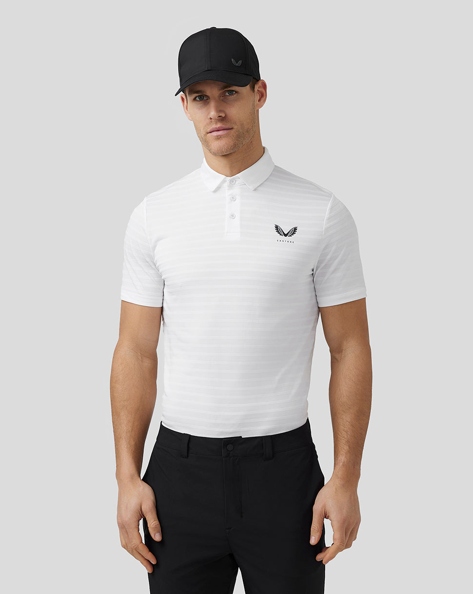 Image of Men’s Golf Textured Pique Stripe Polo - White