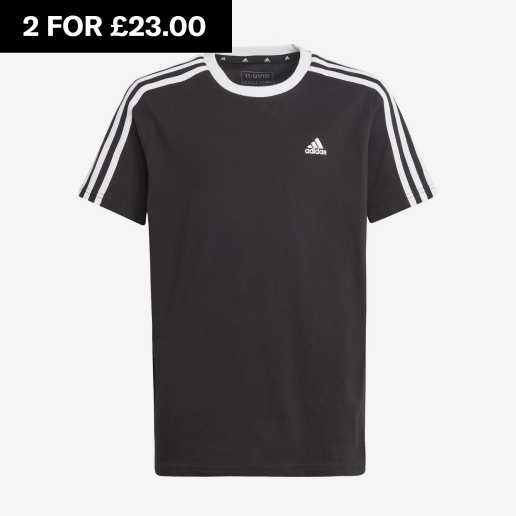 adidas 3-Stripe T Shirt Junior Girls, 2 FOR £23.00