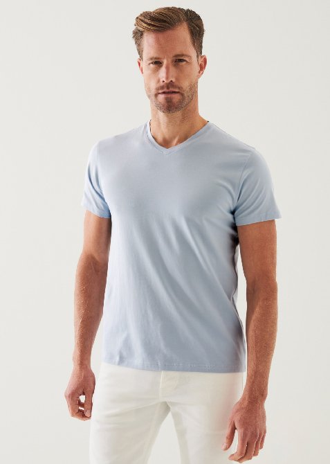 PIMA COTTON STRETCH V-NECK T-SHIRT