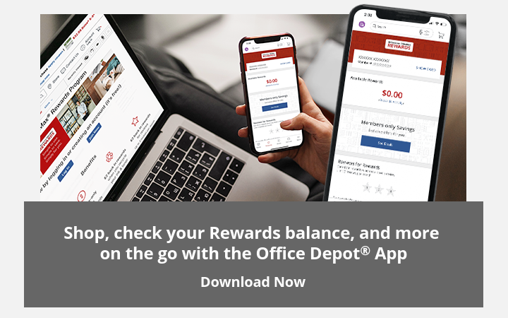 Your Rewards on the Office Depot App.