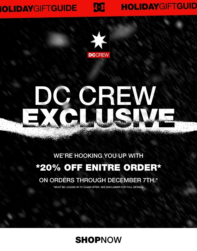 DC Crew Exclusive *20% Off Entire Order* [Shop Now]