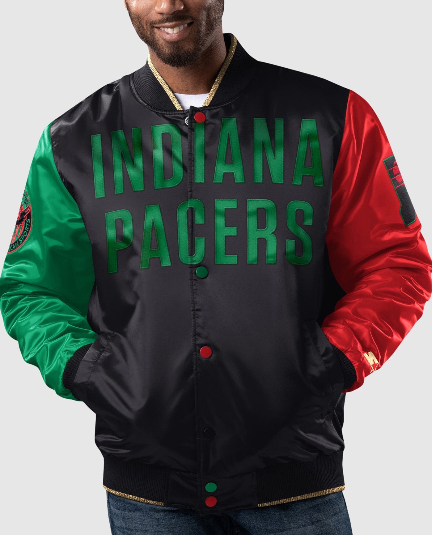 Image of Ty Mopkins Black History Month Indiana Pacers Full-Snap Jacket