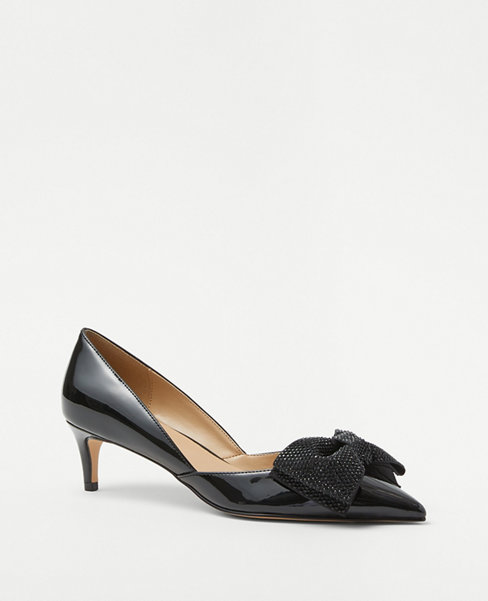 Crystal Bow D'Orsay Patent Pumps