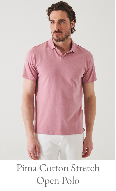 PIMA COTTON STRETCH OPEN POLO