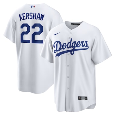  Nike Clayton Kershaw White  Home Replica Player Name Jersey