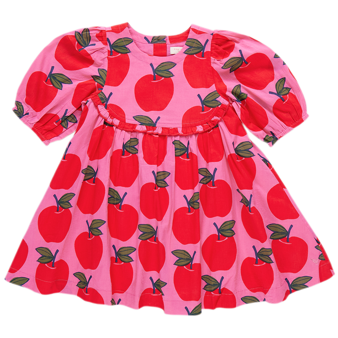 Image of Girls Rowan Dress - Pink Apples