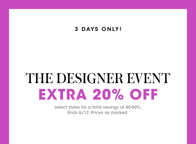 the designer event - extra 20% off 