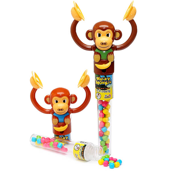 125828 - Wacky Monkey Candy Filled Banging Cymbals Monkey Toys: 12-Piece Box