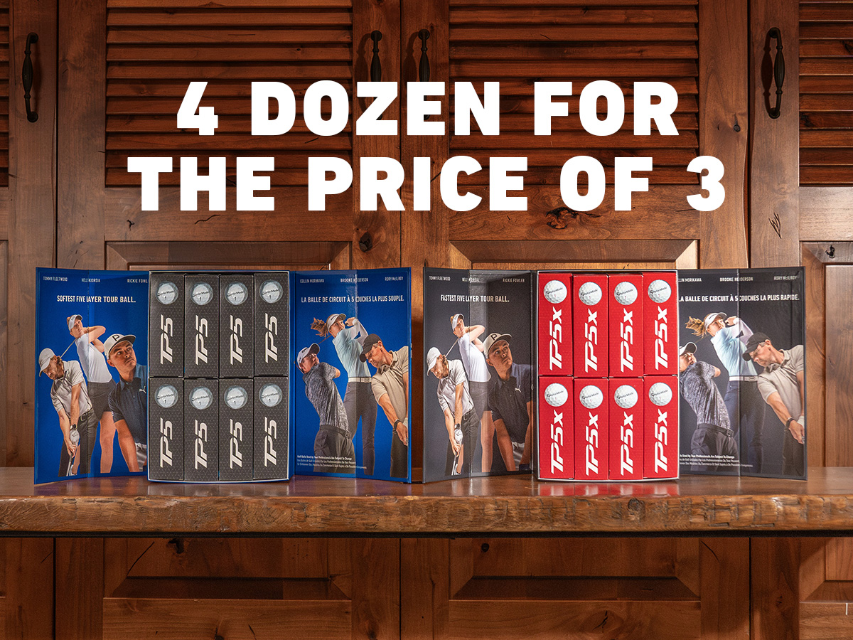 4 Dozen for the Price of 3 text in white over a photo of the Tp5 and TP5x athlete boxes opened up on a wooden bench