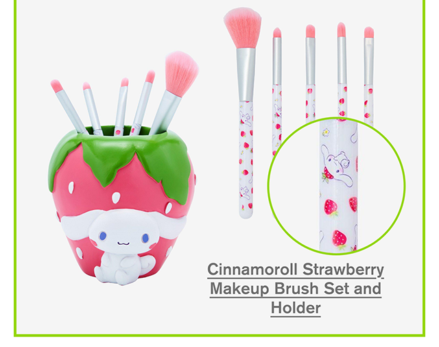 Cinnamoroll Strawberry Makeup Brush Set and Holder