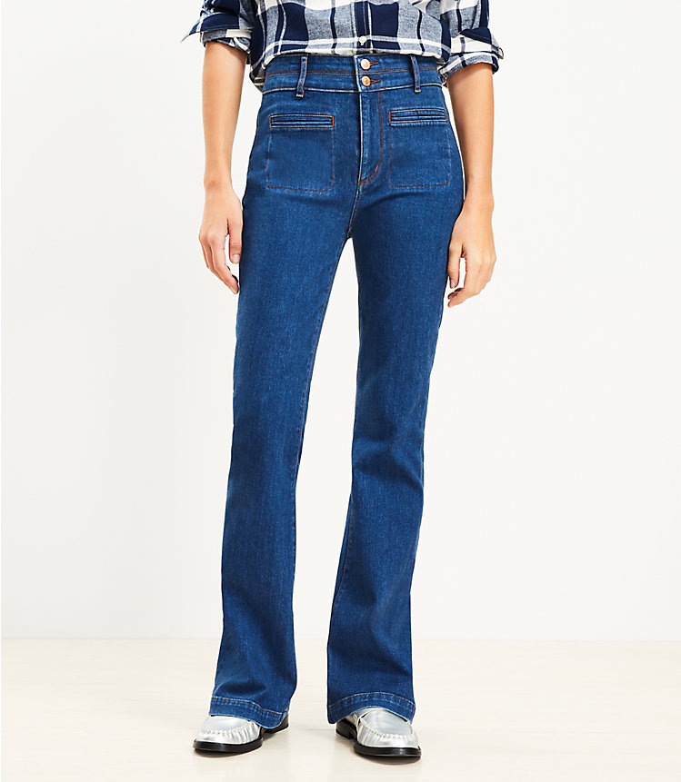 High Rise Slim Flare Jeans in Rinse Wash