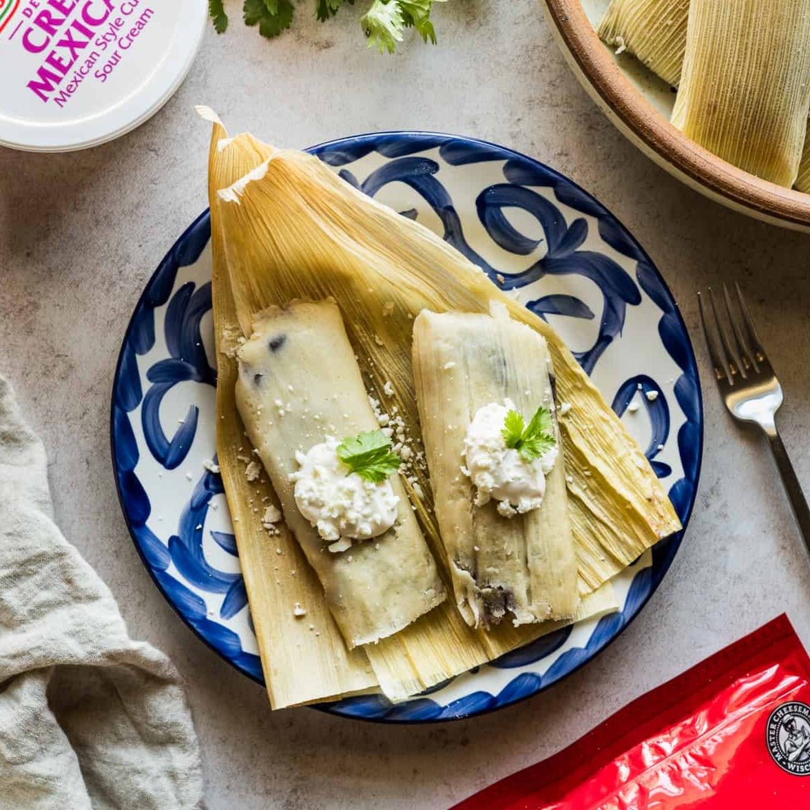 Image of Gourmet Black Bean and Cheese Tamales