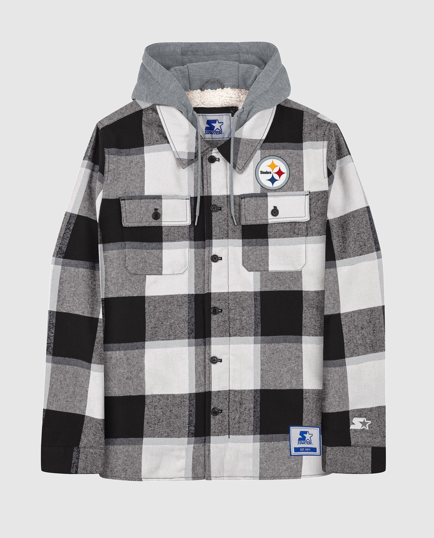 Image of Pittsburgh Steelers The Big Joe Sherpa Lined Plaid Jacket