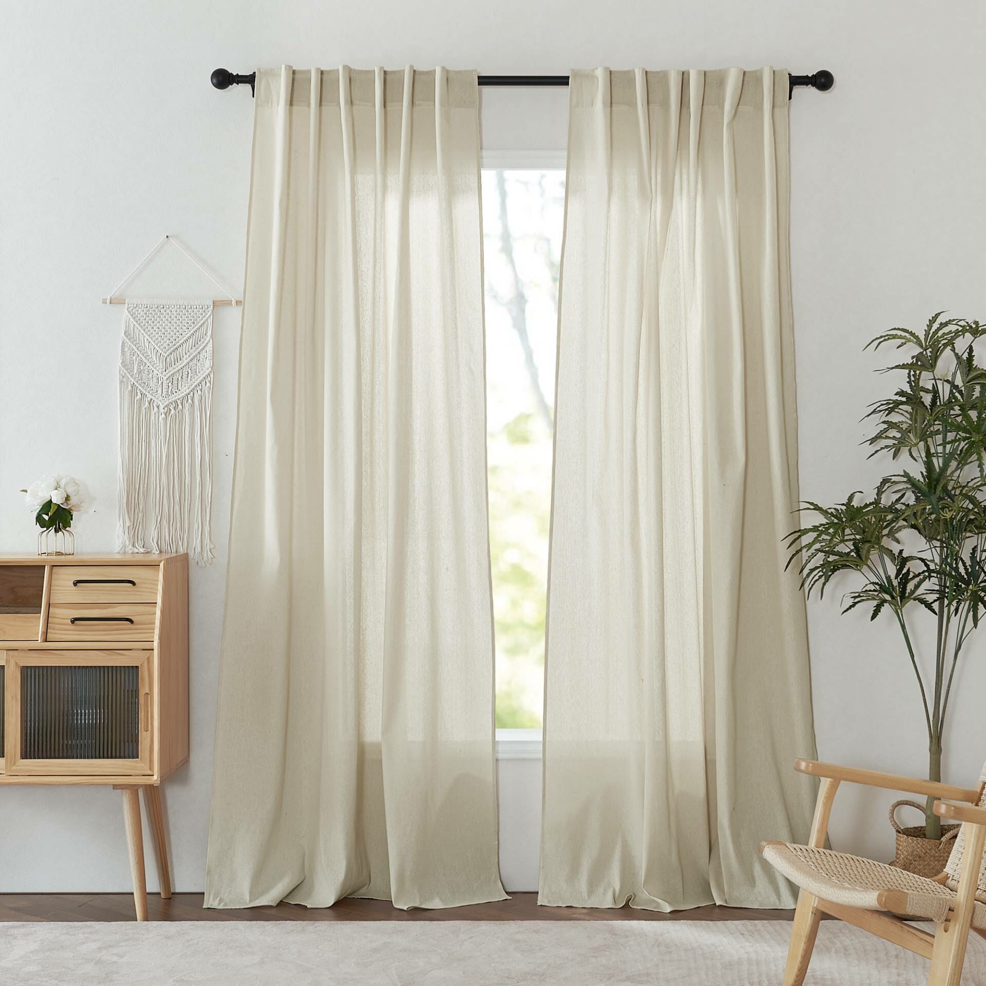 Plovdiv Cotton Blend Airy Semi Sheer Custom Curtain