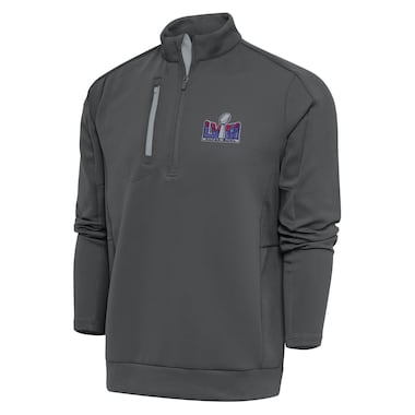  Antigua Charcoal/Silver Super Bowl LVIII Generation Quarter-Zip Pullover Jacket