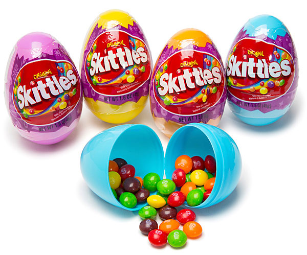 127759 - Skittles Candy Filled Plastic Easter Eggs: 12-Piece Display