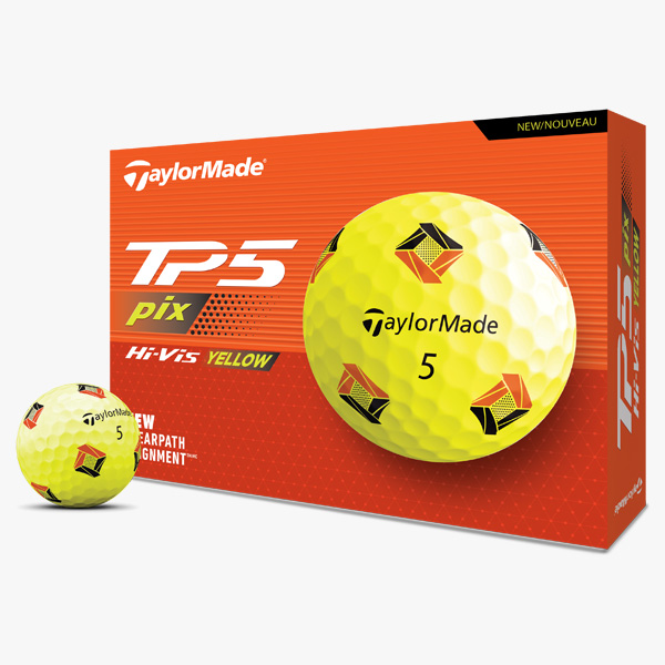 TP5 Pix Yellow Golf ball and box