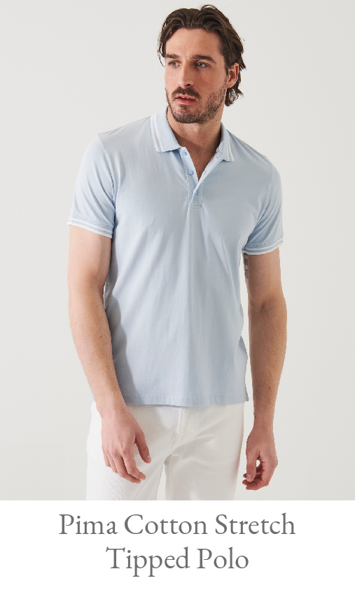 PIMA COTTON STRETCH TIPPED POLO