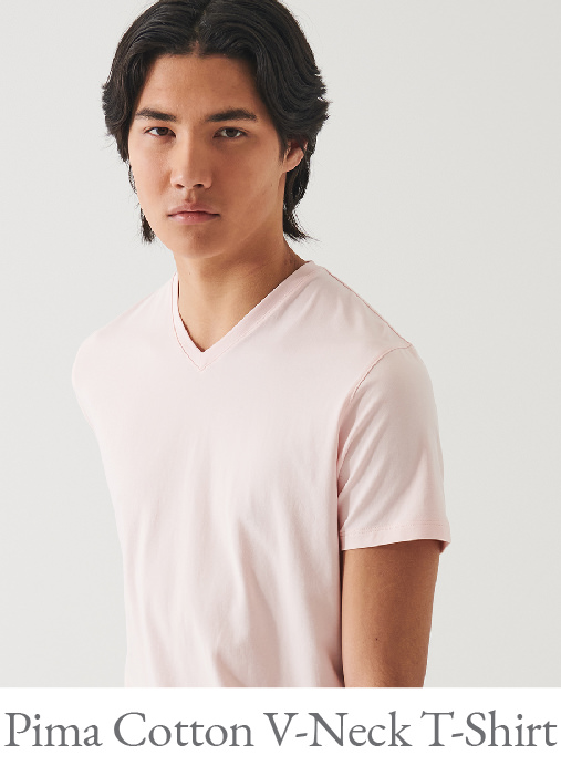 PIMA COTTON STRETCH V-NECK T-SHIRT