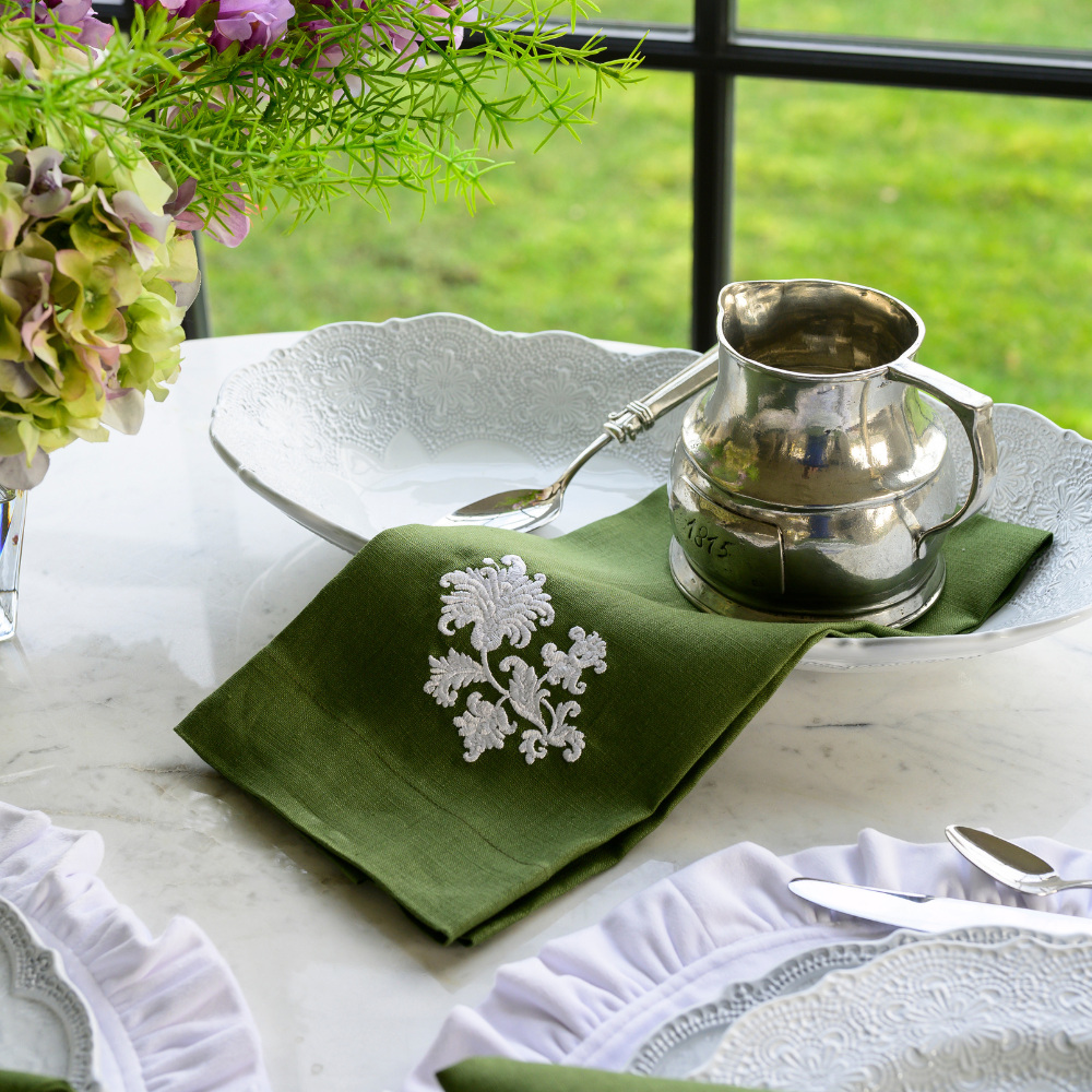 Image of Whimsey Floral Linen Towel