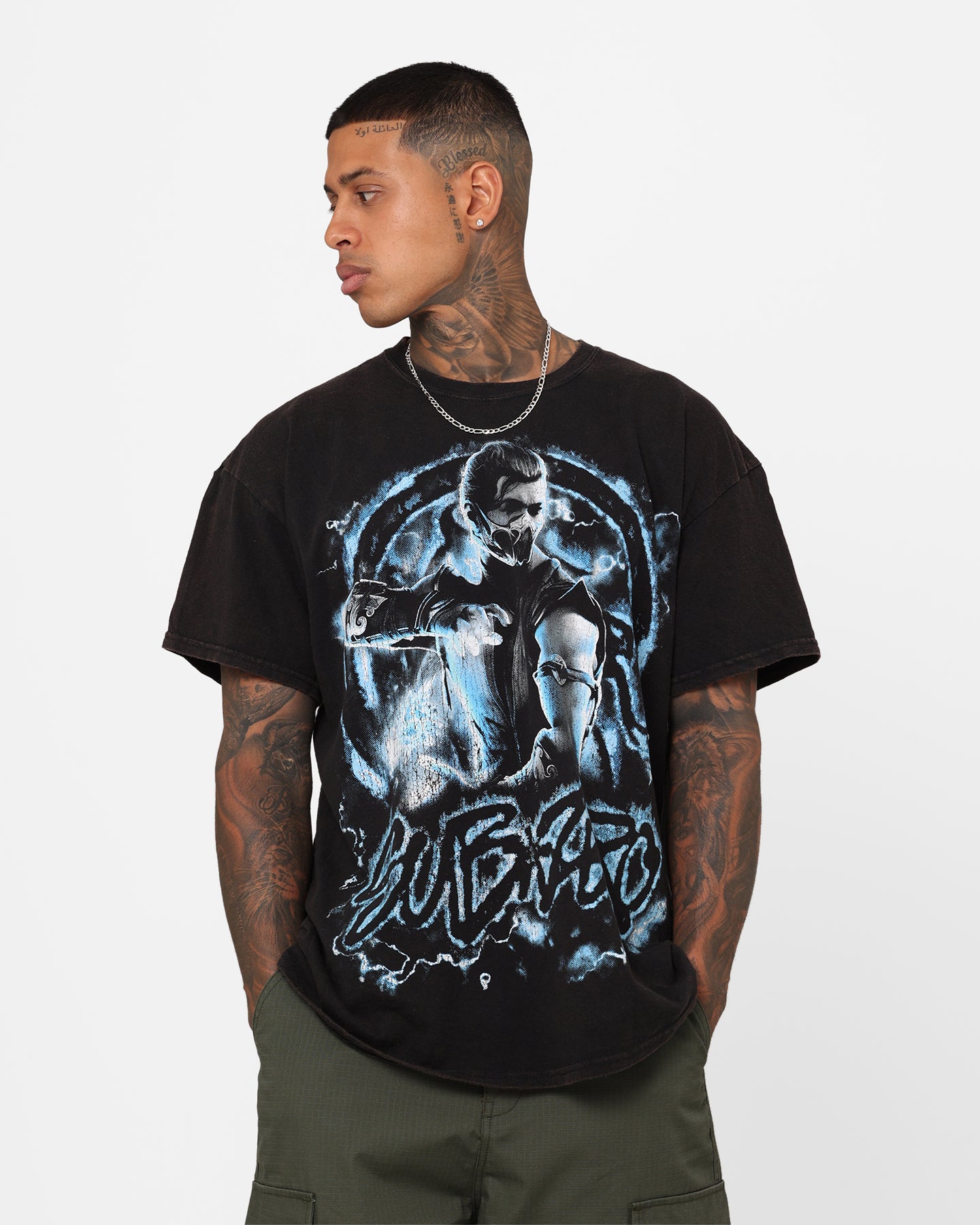 Image of Goat Crew X Mortal Kombat Sub Zero Vintage T-Shirt Black Wash