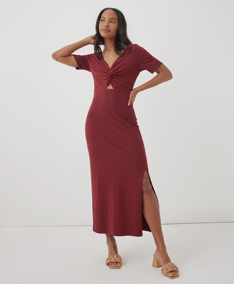 Image of Women's Luxe Jersey Knot Maxi Dress