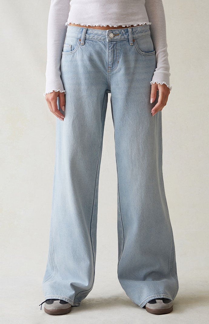 Image: Eco Light Indigo Low Rise Baggy Jeans