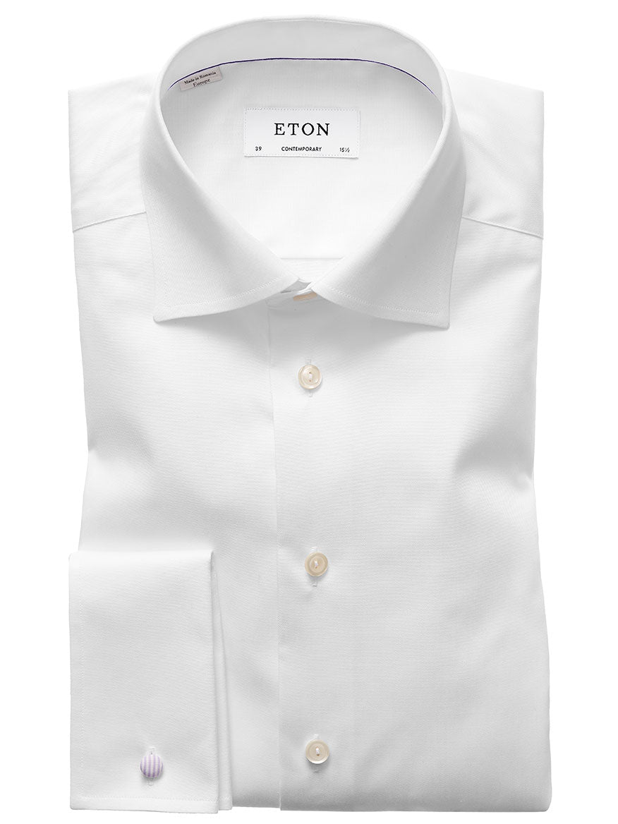 Image of Eton Contemporary Fit White French Cuff Dress Shirt